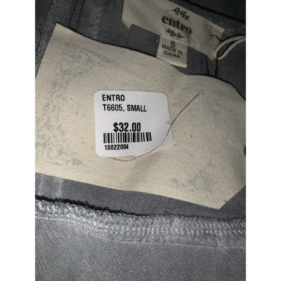 NWT Entro Sz SMALL Gray Mineral Wash Ruffle Blouse Top Cold Shoulder Boho - Picture 8 of 9